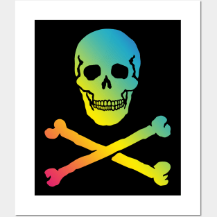 Skull & Crossbones / Jolly Roger (Rainbow) Posters and Art